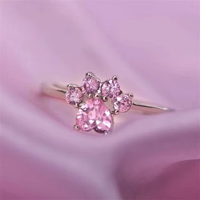 Pink Cat Paw Ring