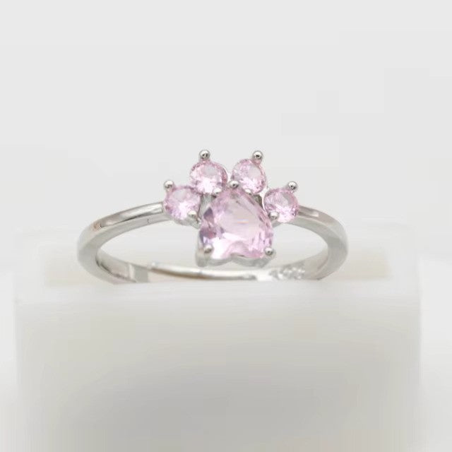 Pink Cat Paw Ring