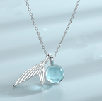 Blue Crystal Beads Fishtail Necklace