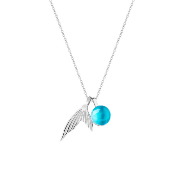 Blue Crystal Beads Fishtail Necklace